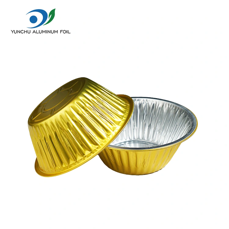 Disposable Takeaway Golden Round Aluminum Foil Containers Disposable Takeaway Golden Round Aluminum Foil Containers
