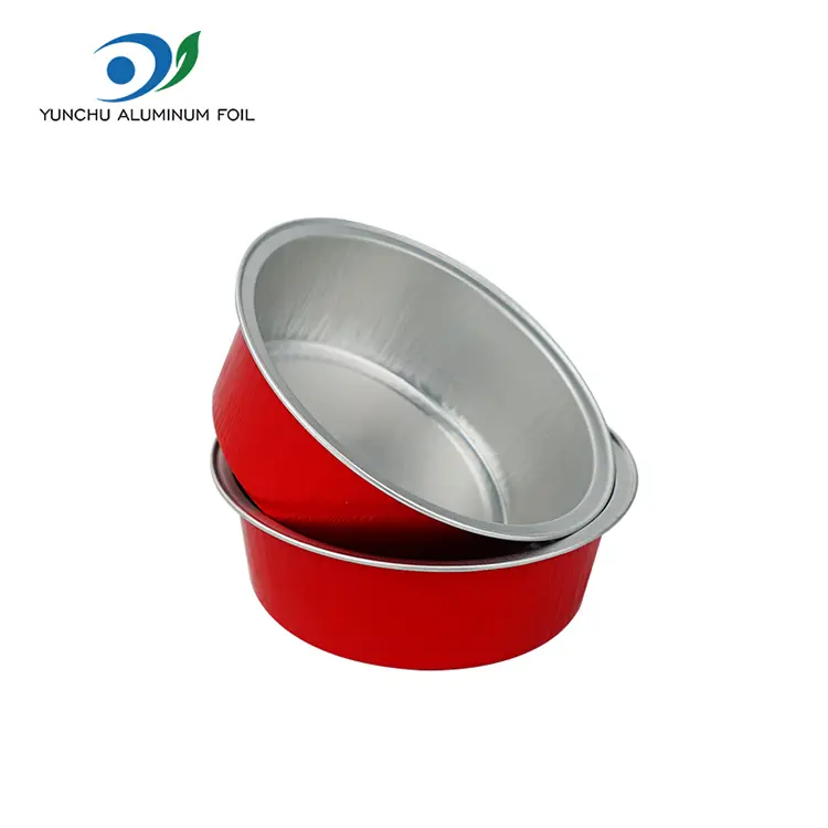 Round Baking Cake Cups With Smooth Walls Foil Containers Round Baking Cake Cups With Smooth Walls Foil Containers